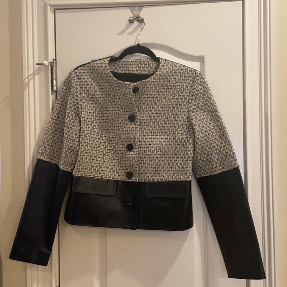 Derek Lam textured and leather blazer